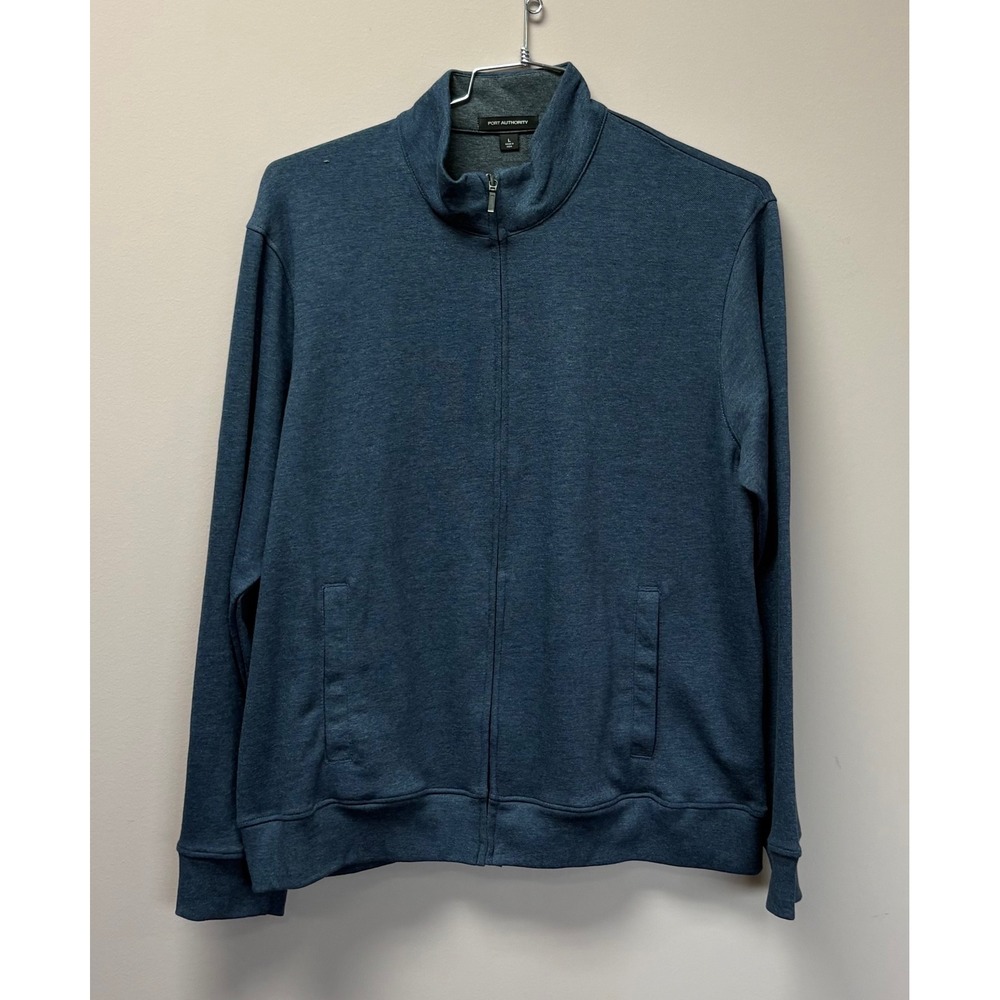 Port Authority Mens Full Zip Blue Heather Jacket L